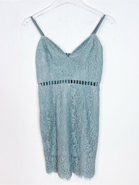 TOBI SAGE GREEN CROCHET LACE SLEEVELESS DRESS WOMENS SZ SMALL